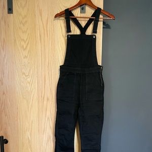 Madewell skinny overall in lunar wash frayed hem